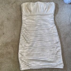 Champagne colored dress with gold sparkles